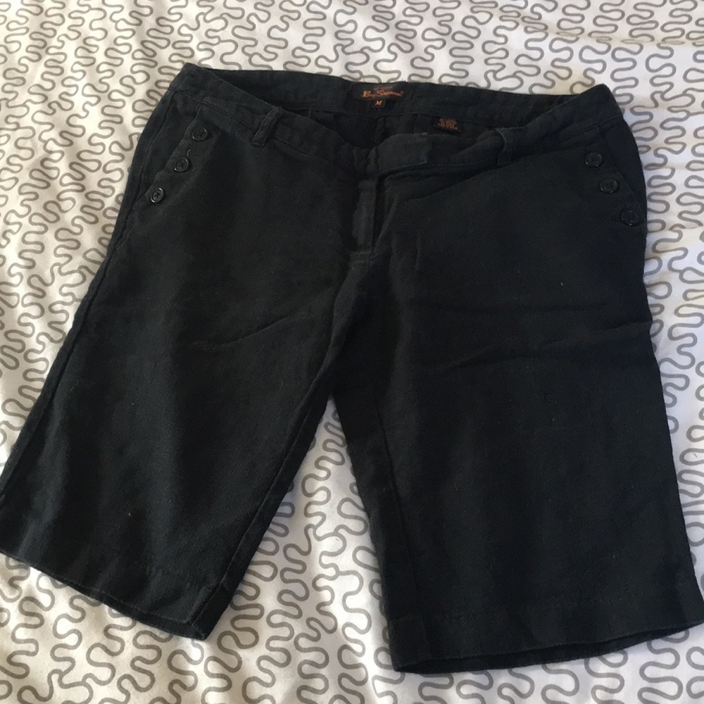 Ben sherman black linen cotton shorts